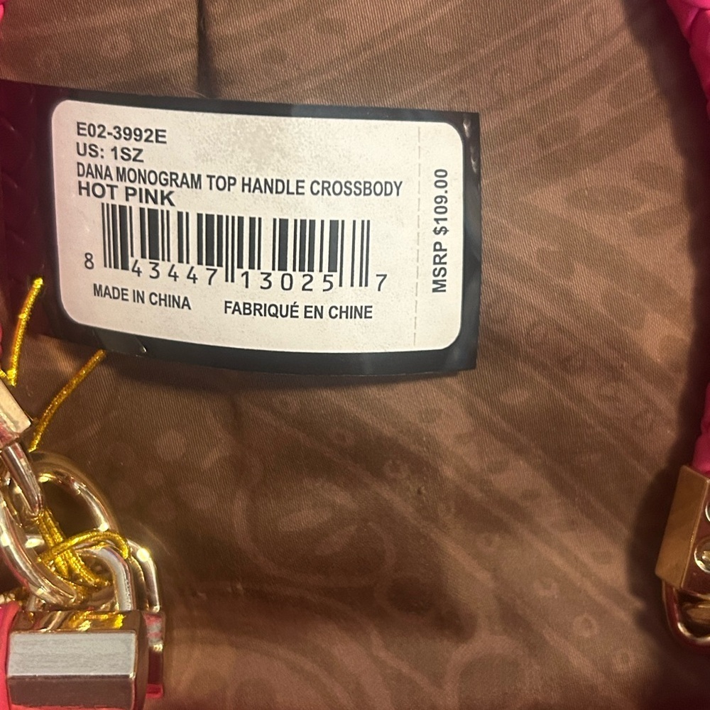 Bebe hot Pink cross body with Gold Accents - Picture 3 of 11